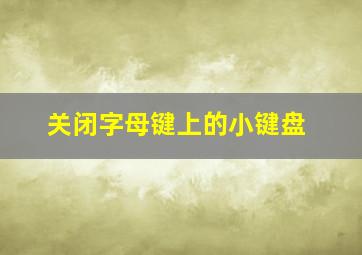 关闭字母键上的小键盘