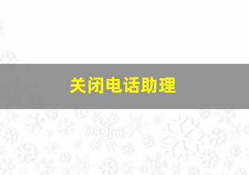 关闭电话助理