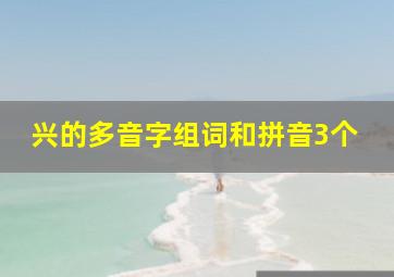 兴的多音字组词和拼音3个