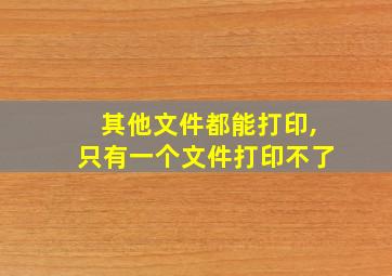 其他文件都能打印,只有一个文件打印不了