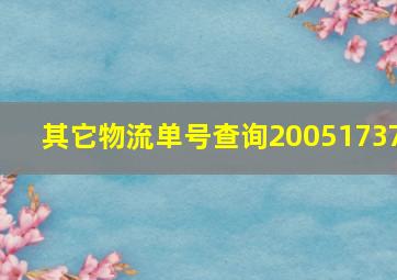 其它物流单号查询20051737