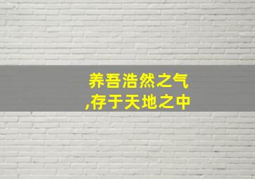 养吾浩然之气,存于天地之中