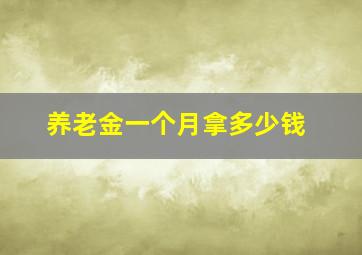 养老金一个月拿多少钱