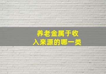 养老金属于收入来源的哪一类