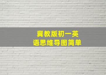 冀教版初一英语思维导图简单