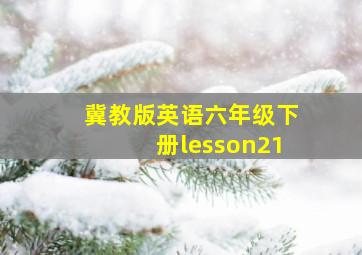 冀教版英语六年级下册lesson21