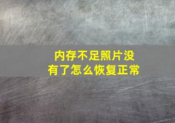 内存不足照片没有了怎么恢复正常