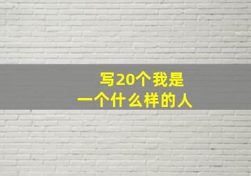 写20个我是一个什么样的人