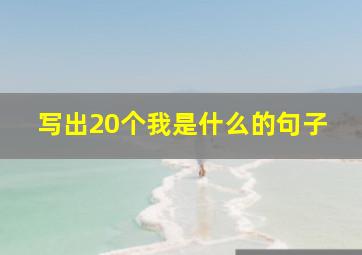 写出20个我是什么的句子