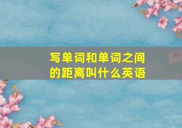 写单词和单词之间的距离叫什么英语