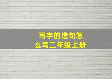 写字的造句怎么写二年级上册