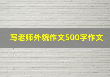 写老师外貌作文500字作文