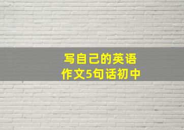 写自己的英语作文5句话初中