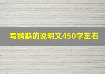 写鹦鹉的说明文450字左右