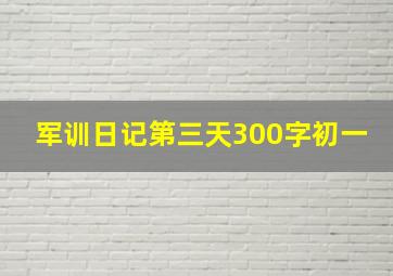 军训日记第三天300字初一