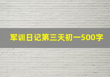 军训日记第三天初一500字