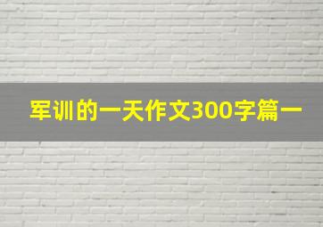 军训的一天作文300字篇一