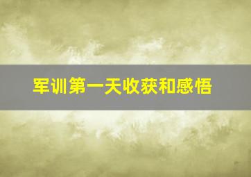 军训第一天收获和感悟