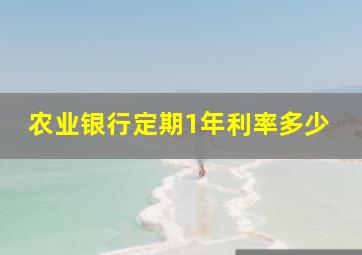 农业银行定期1年利率多少