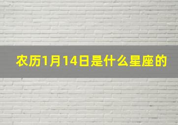 农历1月14日是什么星座的