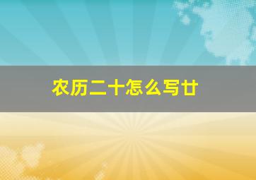 农历二十怎么写廿