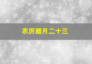 农厉腊月二十三