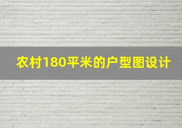 农村180平米的户型图设计