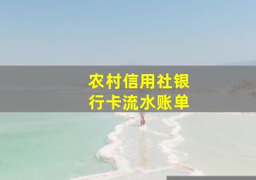 农村信用社银行卡流水账单