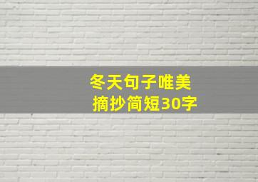 冬天句子唯美摘抄简短30字