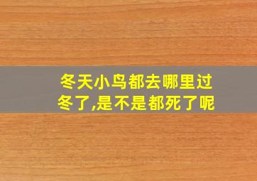 冬天小鸟都去哪里过冬了,是不是都死了呢