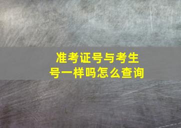 准考证号与考生号一样吗怎么查询