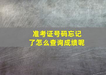 准考证号码忘记了怎么查询成绩呢