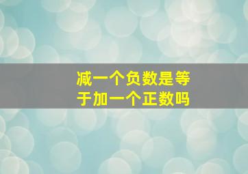 减一个负数是等于加一个正数吗