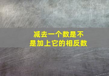 减去一个数是不是加上它的相反数