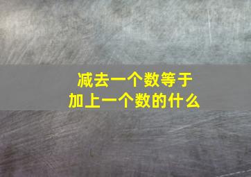 减去一个数等于加上一个数的什么