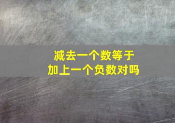 减去一个数等于加上一个负数对吗