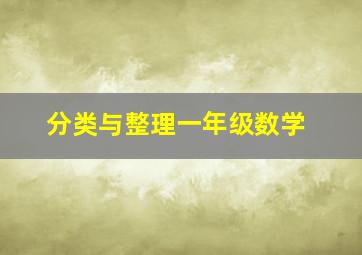 分类与整理一年级数学