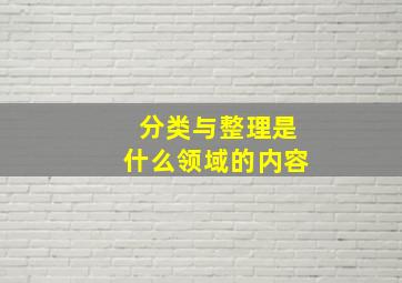 分类与整理是什么领域的内容