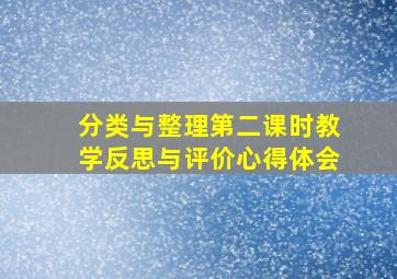 分类与整理第二课时教学反思与评价心得体会