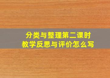 分类与整理第二课时教学反思与评价怎么写