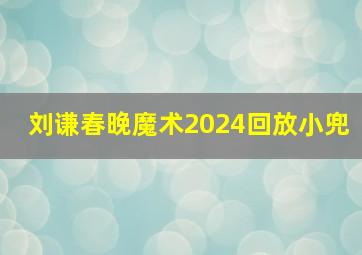 刘谦春晚魔术2024回放小兜