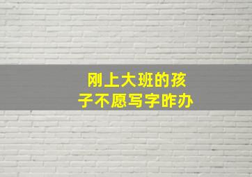 刚上大班的孩子不愿写字昨办