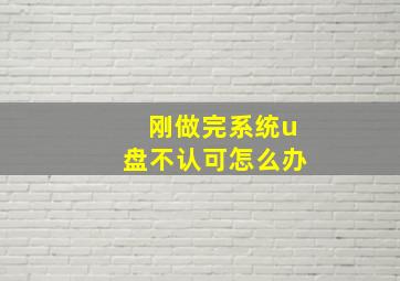 刚做完系统u盘不认可怎么办