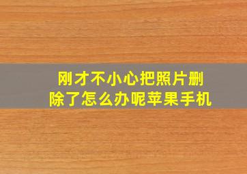 刚才不小心把照片删除了怎么办呢苹果手机