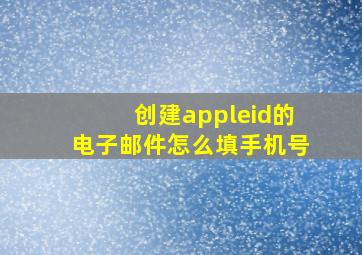 创建appleid的电子邮件怎么填手机号