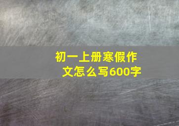 初一上册寒假作文怎么写600字