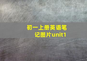 初一上册英语笔记图片unit1