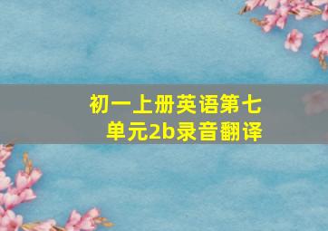 初一上册英语第七单元2b录音翻译