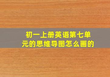 初一上册英语第七单元的思维导图怎么画的