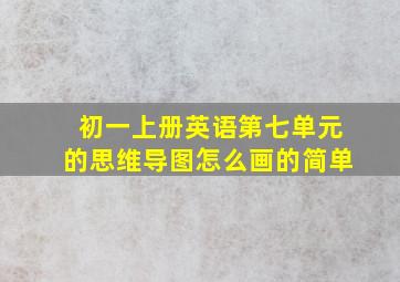 初一上册英语第七单元的思维导图怎么画的简单